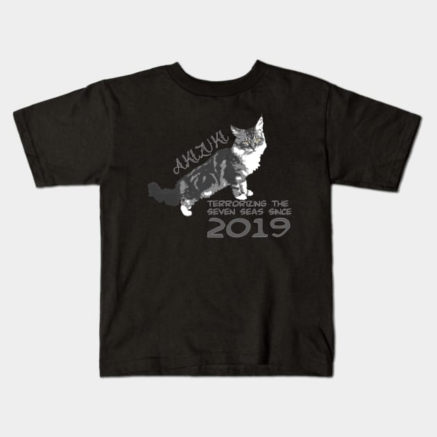 Akizuki The Main Coon Cat Kids T-Shirt by Ultra Silvafine